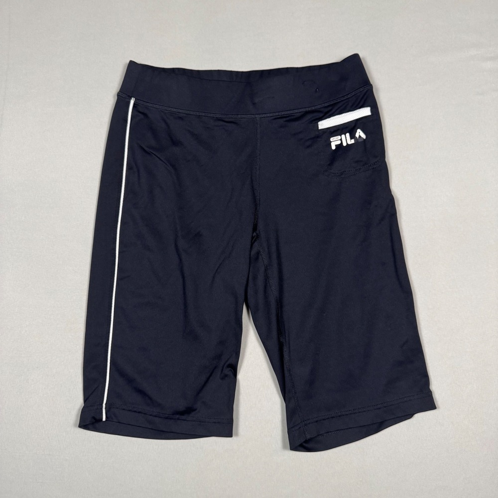 FILA Sport Bike Shorts Womens S Black Athletic Cycling Gym Running Pockets